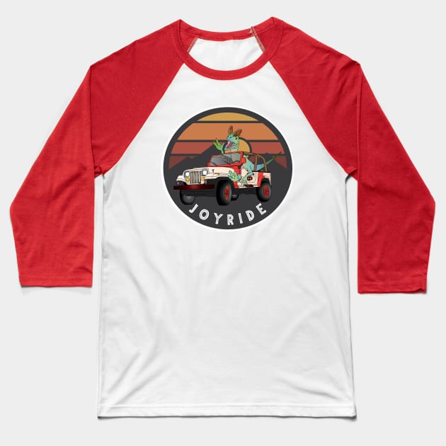 Prehistoric Fun Ride Baseball T-Shirt by AltTabStudio